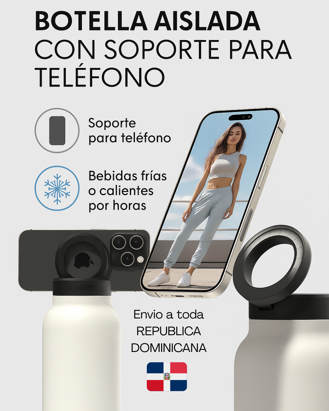 BOTELLA CON SOPORTE PARA TELÉFONO